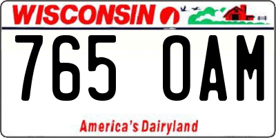 WI license plate 765OAM