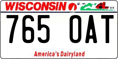 WI license plate 765OAT