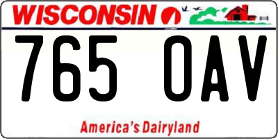WI license plate 765OAV