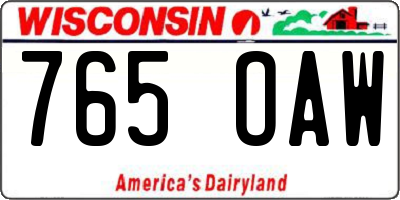 WI license plate 765OAW
