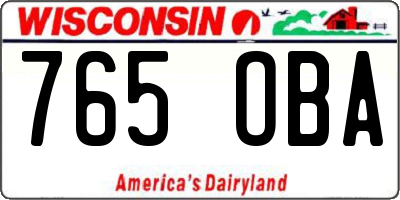 WI license plate 765OBA