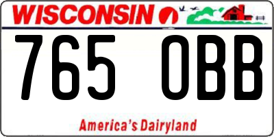 WI license plate 765OBB