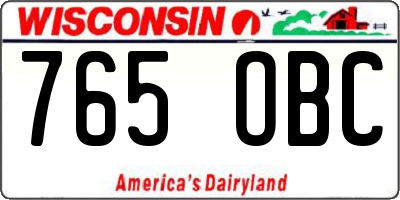 WI license plate 765OBC