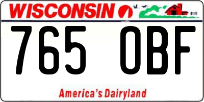 WI license plate 765OBF