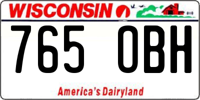 WI license plate 765OBH