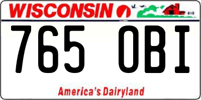 WI license plate 765OBI