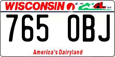 WI license plate 765OBJ