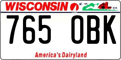 WI license plate 765OBK