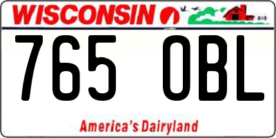 WI license plate 765OBL