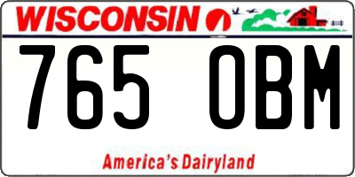 WI license plate 765OBM