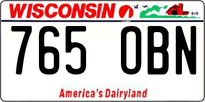 WI license plate 765OBN