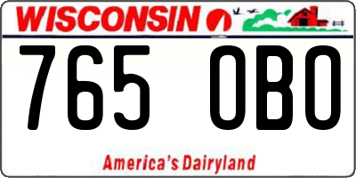 WI license plate 765OBO