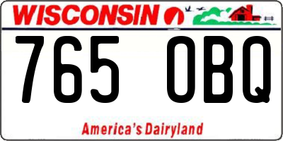 WI license plate 765OBQ