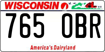 WI license plate 765OBR