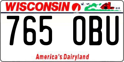 WI license plate 765OBU