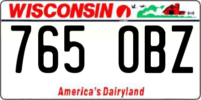 WI license plate 765OBZ