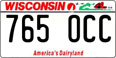 WI license plate 765OCC