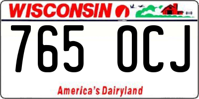 WI license plate 765OCJ