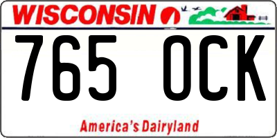 WI license plate 765OCK
