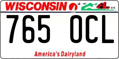 WI license plate 765OCL