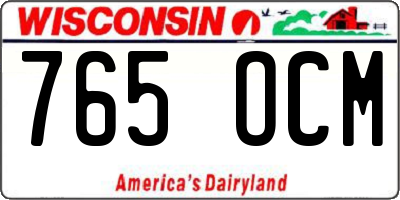 WI license plate 765OCM