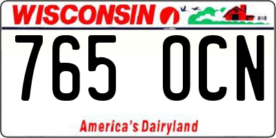 WI license plate 765OCN