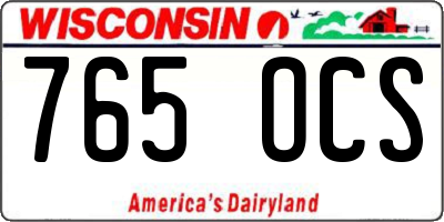 WI license plate 765OCS