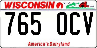 WI license plate 765OCV