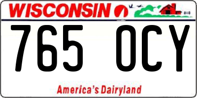 WI license plate 765OCY