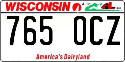 WI license plate 765OCZ