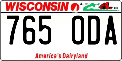 WI license plate 765ODA