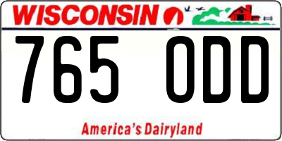 WI license plate 765ODD