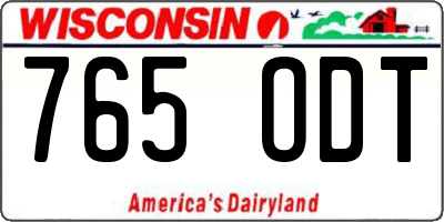 WI license plate 765ODT