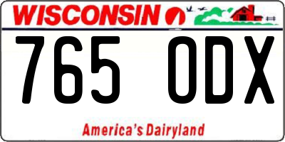 WI license plate 765ODX