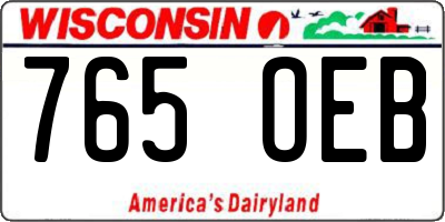 WI license plate 765OEB