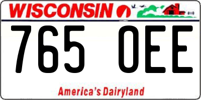 WI license plate 765OEE