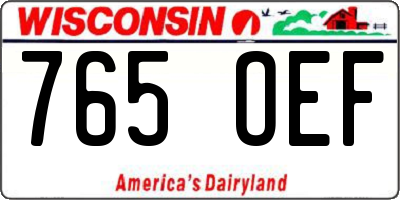 WI license plate 765OEF