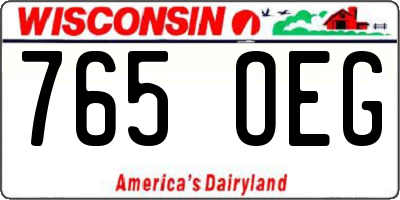 WI license plate 765OEG
