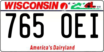 WI license plate 765OEI