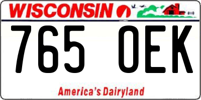 WI license plate 765OEK