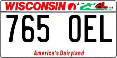 WI license plate 765OEL