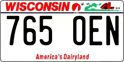 WI license plate 765OEN