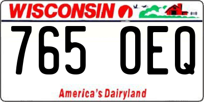 WI license plate 765OEQ