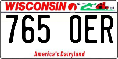 WI license plate 765OER