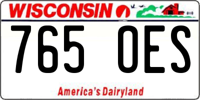 WI license plate 765OES
