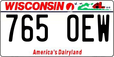 WI license plate 765OEW
