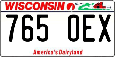 WI license plate 765OEX