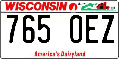 WI license plate 765OEZ