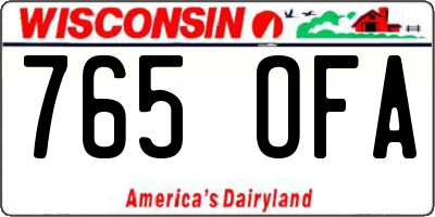 WI license plate 765OFA