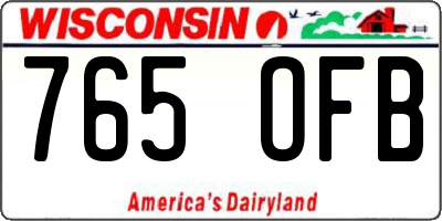 WI license plate 765OFB